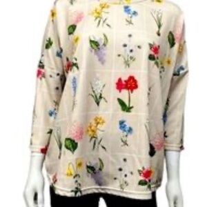 Tnuck Floral Print Cream Women’s Long-Sleeve sweatshirt